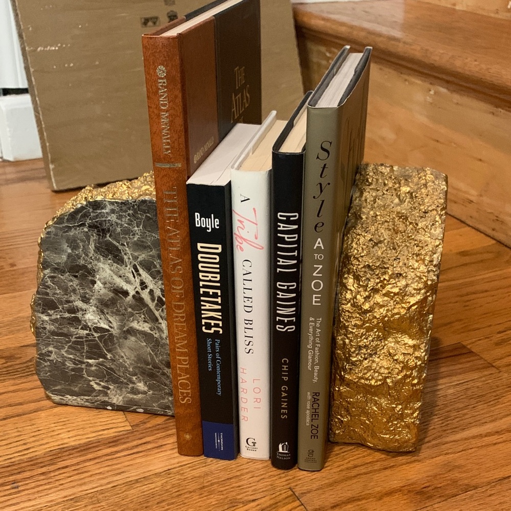Faux Marble & Gold BOOKENDS